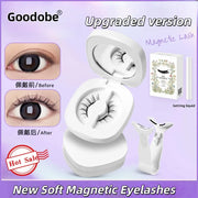 New Hot Soft Magnetic Eyelashes Set 1 Pair Reusable No Glue Needed False Eyelashes with Magnetic Tweezers Curly Faux Lashes