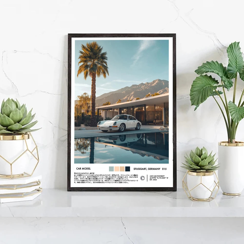 Supercar Canvas Wall Art Print Poster Car Magazine Decor Mural Modern Home Decor Car Lover Gift Unframed