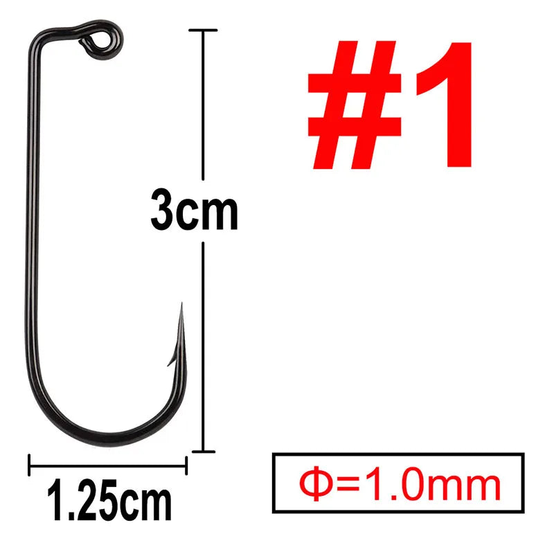 100 pcs 90 Degree Jig Fly Tying Strong Wire Saltwater Freshwater Fish Hook Aberdeen jig fishing size 6 4 2 1 1/0 to 4/0#