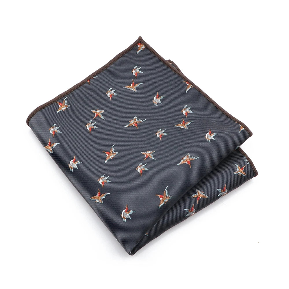 Novelty Design Men's Handkerchief Dot Floral Animal Pattern Pocket Square Party Dinner Hanky Chest Towel Suit Accessories Gift