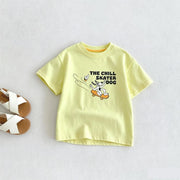 Cartoon Print Kids Crewneck T-Shirt