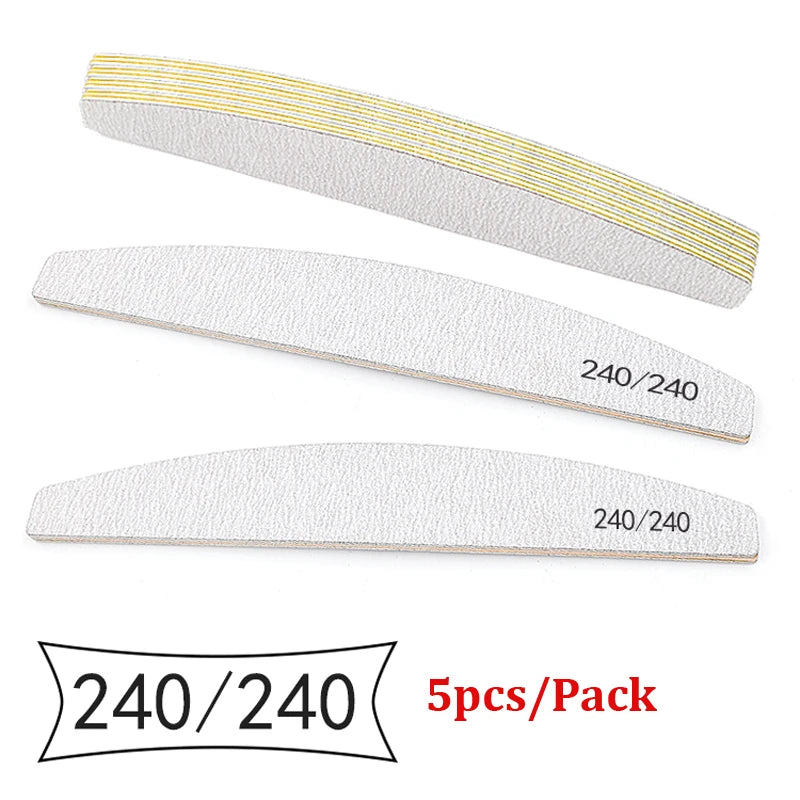 Abrasive Nail File Set — 5 Pieces, Selected Shape and Grit