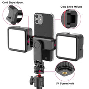ST-06S Dual Head Phone Holder Horizontal and Vertical Phone Holder DSLR Camera Monitor Holder for Smartphone Vlogging