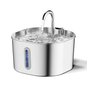 Stainless Steel USB Pet Water Fountain — 2.2 L, Base Configuration