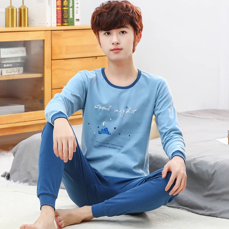 Teens Pajamas Long Sleeves 100% Cotton Pyjamas Big Kids Clothes Sets Children Boys Sleepwear Pajamas For Girls 10 12 14 16 Years