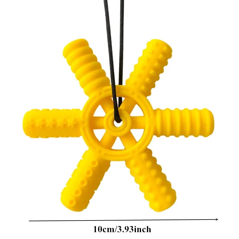 BPA Free Silicone Baby Teether Cartoon Newborn Sensory Chew Necklace Pendant Teething Toys for Autism ADHD Special Care Teethers