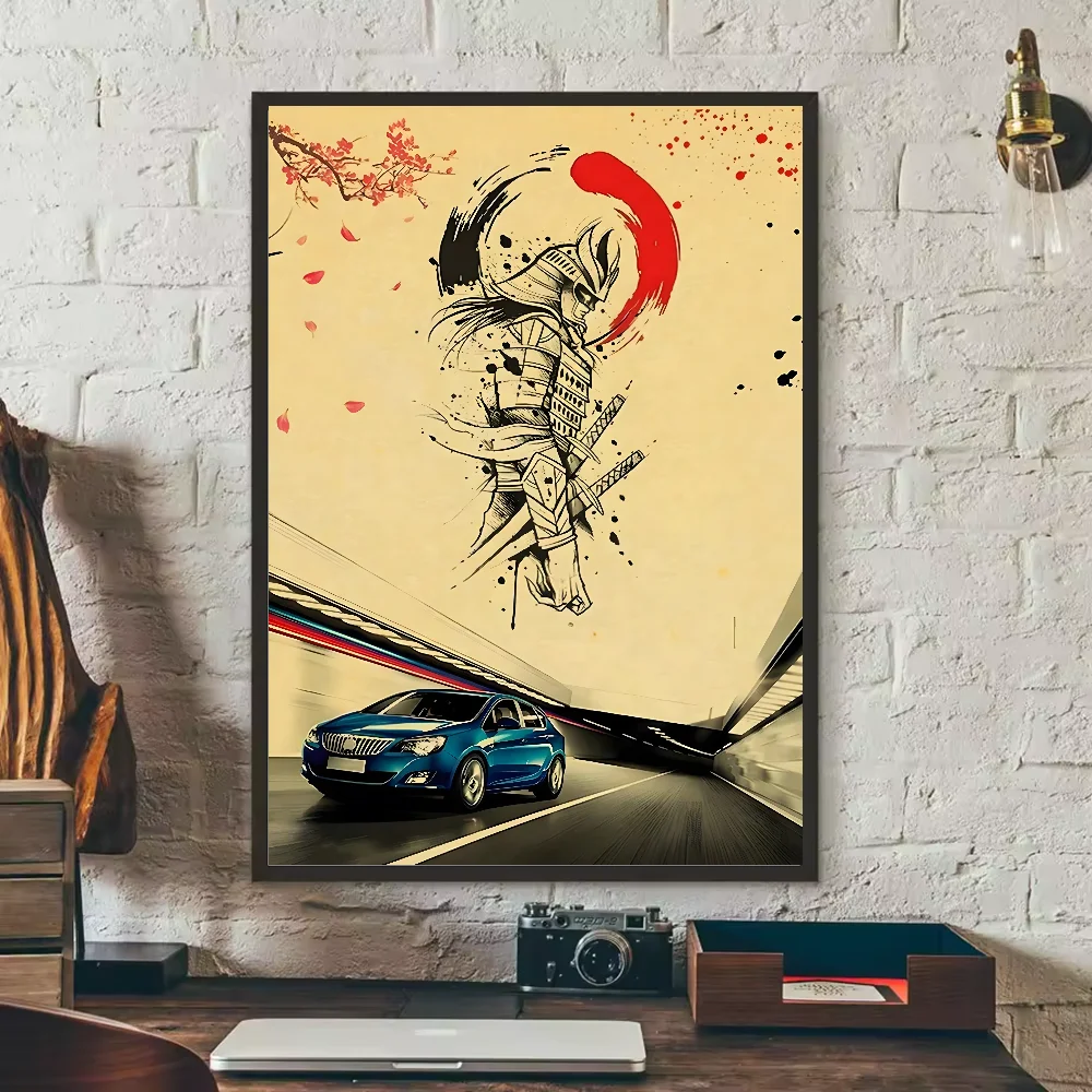 Japanese Cars Samurai Poster Poster HD art sticky wall waterproof home living room bedroom bar aesthetic decoration