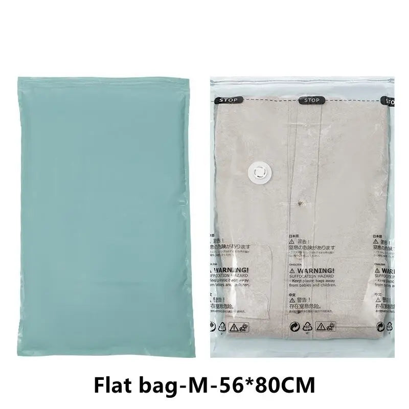 Pump-Free Vacuum Storage Bag — Flat or Cubic, Selected Size