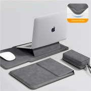 PU Laptop Sleeve with Folding Stand — 13–16 Inch Options