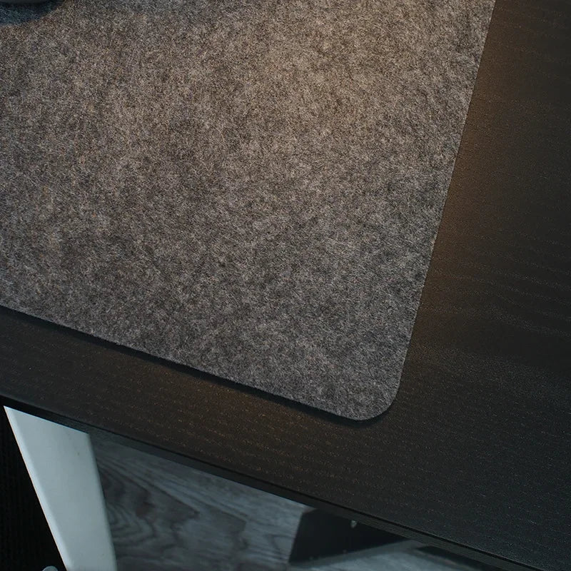 Dark Gray Felt Desk Mat — 100 × 50 cm, Non-Slip Backing