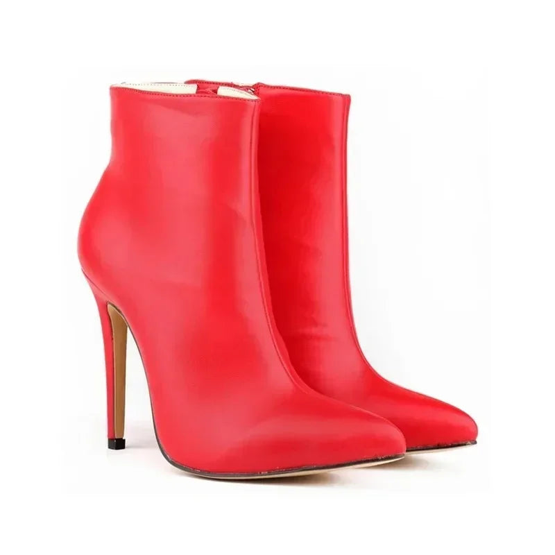 Faux Fur Stiletto Ankle Boots