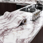 Marble Self Adhesive Wallpaper Waterproof Oil Proof Peel Stick Sticker for Kitchen Countertop Cabinet Furniture Wall Home Renova