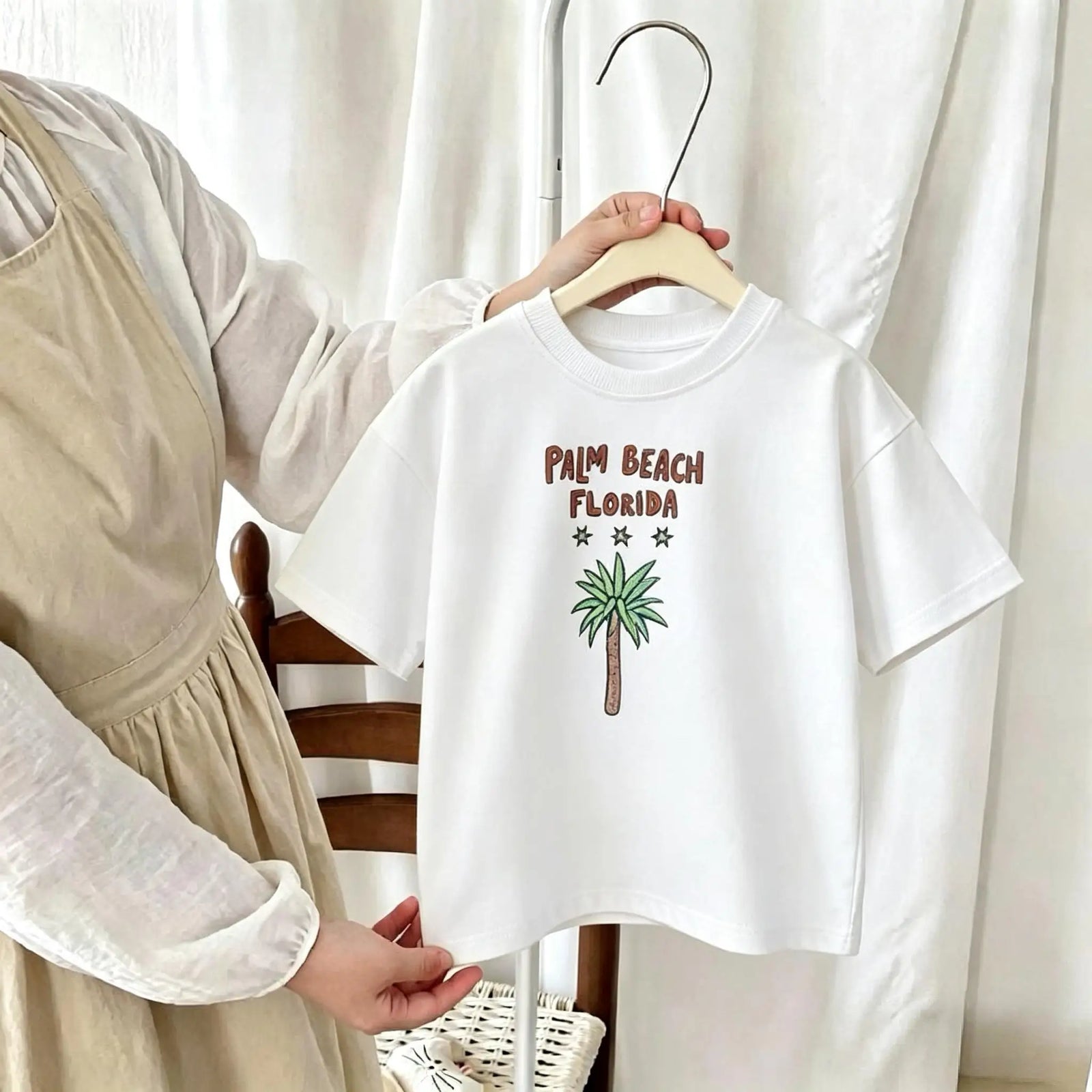 1-7 Age Girl Boy Clothing T-shirt Tops Short-sleeved Round Collar Casual Tshirts Children's Clothes Simple Versatile Kids Tshirt