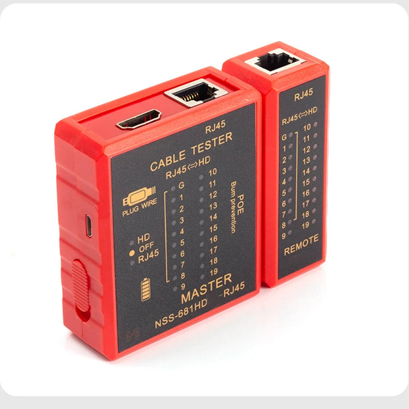 with HDMI Cable Tester RJ45 Network Cord Tester Anti Burn POE Protection Battery Power 8P8C 6P8C Transmitter Receiver Lan Tester