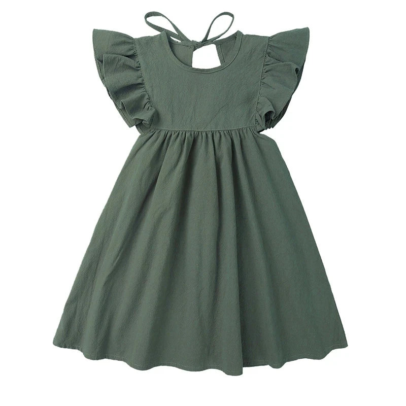 Linen Cotton Baby Ruffle Dress