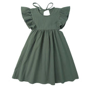 Linen Cotton Baby Ruffle Dress