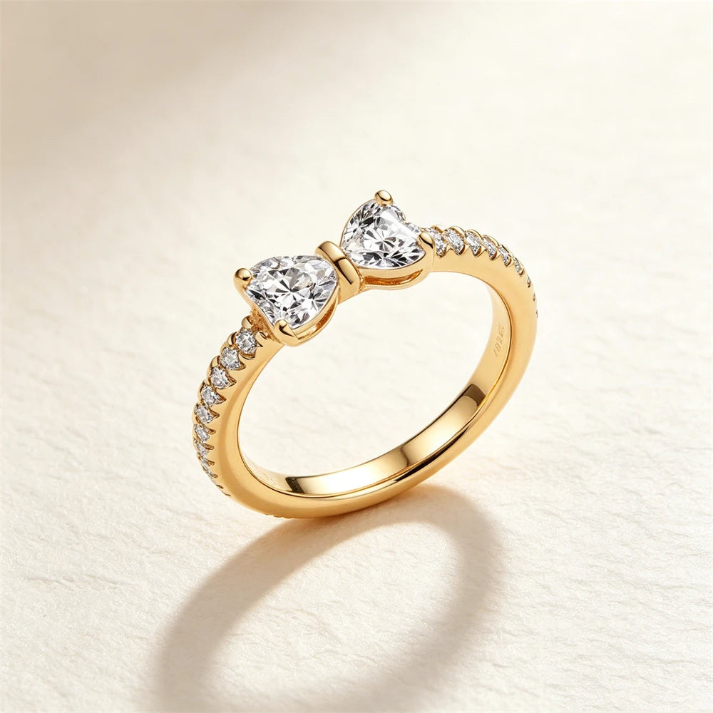 2026 New 925 Silver Sun Star Moon Bow Ring, Size 6 7 8 9, Suitable for European Women's Original Charm High Jewelry Gifts