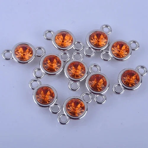 12pcs/lot Colorful Birthstone Charms 11mm*19mm Acrylic double charms for Diy Statement Necklace and Bracelet A003