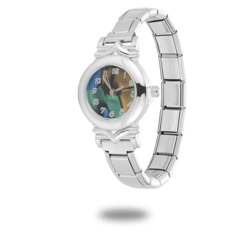 New Vintage Men Women's High Quality Oval Shape Stainless Steel Watch Bracelet Fit 9mm DIY Italian Charm Bangle Jewelry Gifts