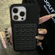 3D Suction Cup Stand Litchi Pattern Phone Case For iPhone 18 17 16 15 Pro Max Plus 16E 14 13 12 11 Pro Max X XS Shockproof Cover