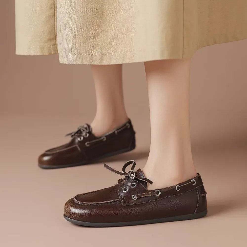 Sheepskin Leather Loafer Flats