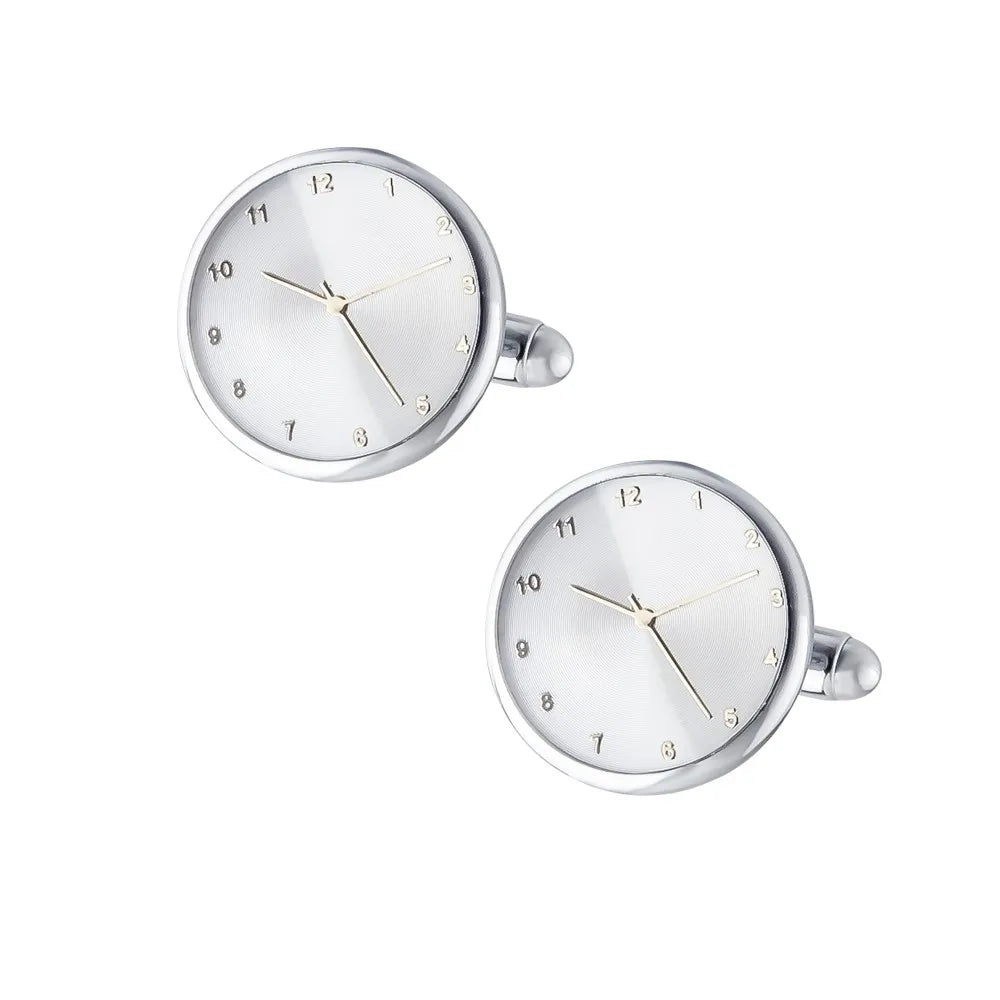 Fashion Man Clock-shaped Round Pattern Shirt Cufflinks Luxury Wedding Guests Gifts Fashion Jewelry Men Cuffs Factory Wholesale