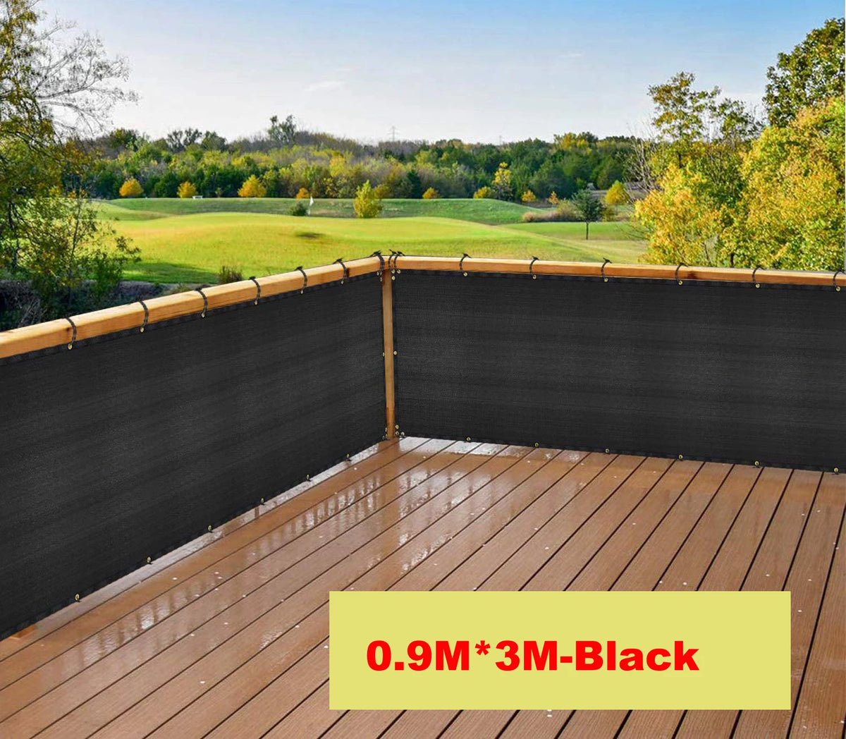 Green Fence Privacy Screen Windscreen Cover Fabric -Backyard Privacy Fence, Balcony Deck Privacy Screen with Bindings & Grommets