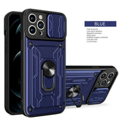 Luxury Shockproof Case For iPhone 17 16 15 14 13 Pro Max 12 11 XR X 8 7 Plus SE2/SE3 Rotation Metal Ring Stand And Card Slot