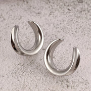 Twolobes 2PCS Saddle Ear Tunnel Plug Stainless Steel Piercing Ring Expander Studs Stretchers Body Jewelry Daily Hypoallergenic