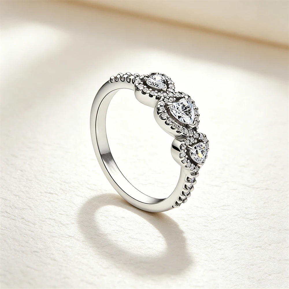 2026 New 925 Silver Sun Star Moon Bow Ring, Size 6 7 8 9, Suitable for European Women's Original Charm High Jewelry Gifts
