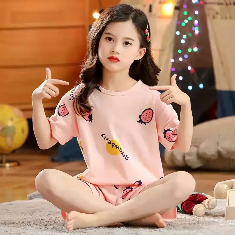 Teens Pajamas Long Sleeves 100% Cotton Pyjamas Big Kids Clothes Sets Children Boys Sleepwear Pajamas For Girls 10 12 14 16 Years
