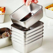 Stainless Steel Food Storage Containers with Lids — Set of 6, 600 mL Each