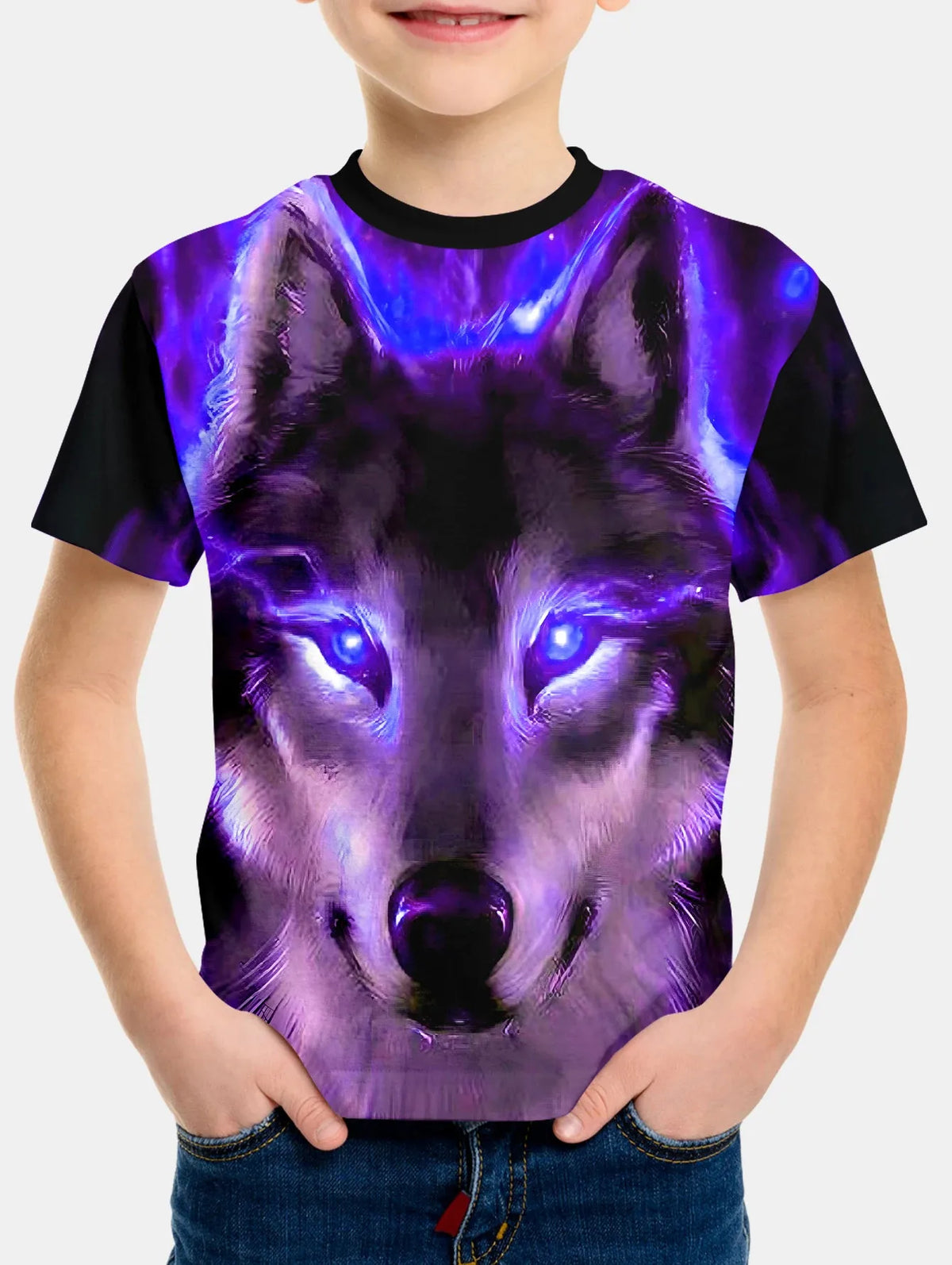 Wolf Print Kids Short-Sleeve T-Shirt