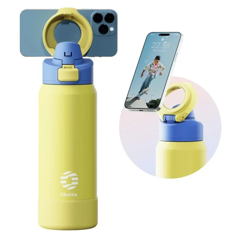 Stainless Steel Insulated Bottle with Magnetic Phone Holder — 710 or 950 mL