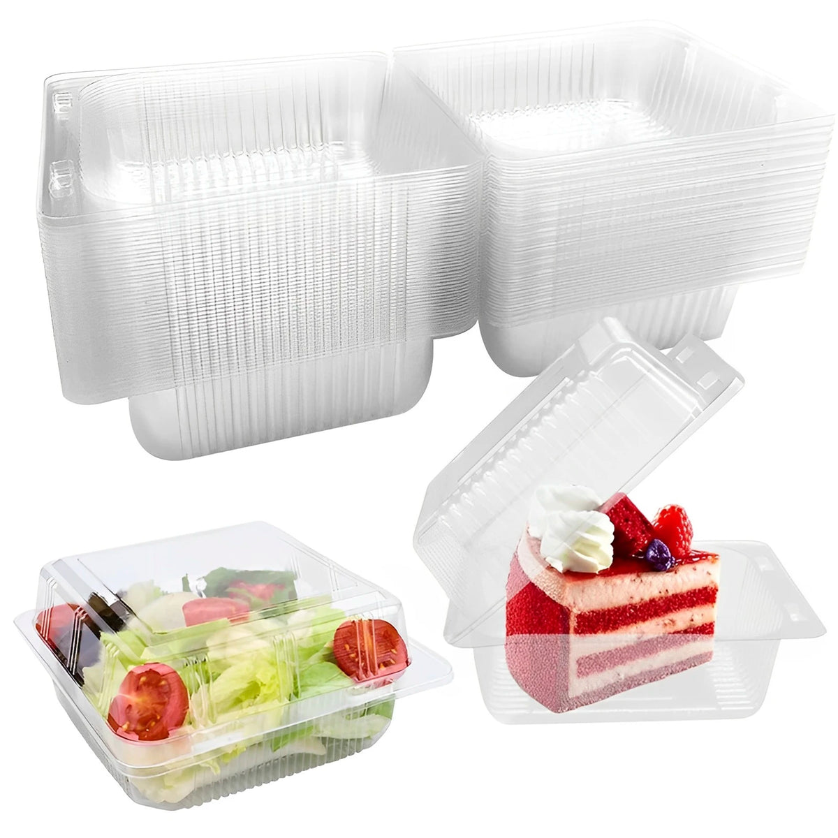 100/150Pcs Cake Slice Container Clear Triangle Dessert Box Reusable Food Packing Box Plastic Mousse Cheesecake Take Out Box