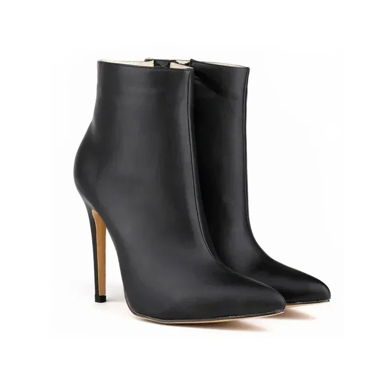 Faux Fur Stiletto Ankle Boots