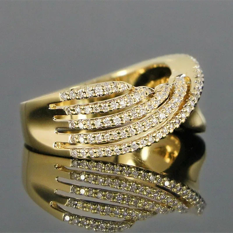 2026 New Personalized Niche Ring Female Actress with Punk Line Design, Popular Internet Celebrity Style Jewelry Accessories