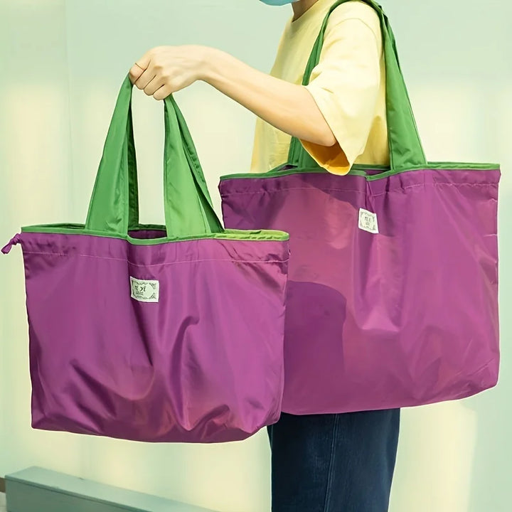 Foldable Nylon Drawstring Shopping Bag — Selected Size and Pack