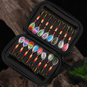 16pcs Metal Spinner Bait Fishing Lure Artificial SpinnerBait For Pike Bass Trout Fishing With Fishing Bag