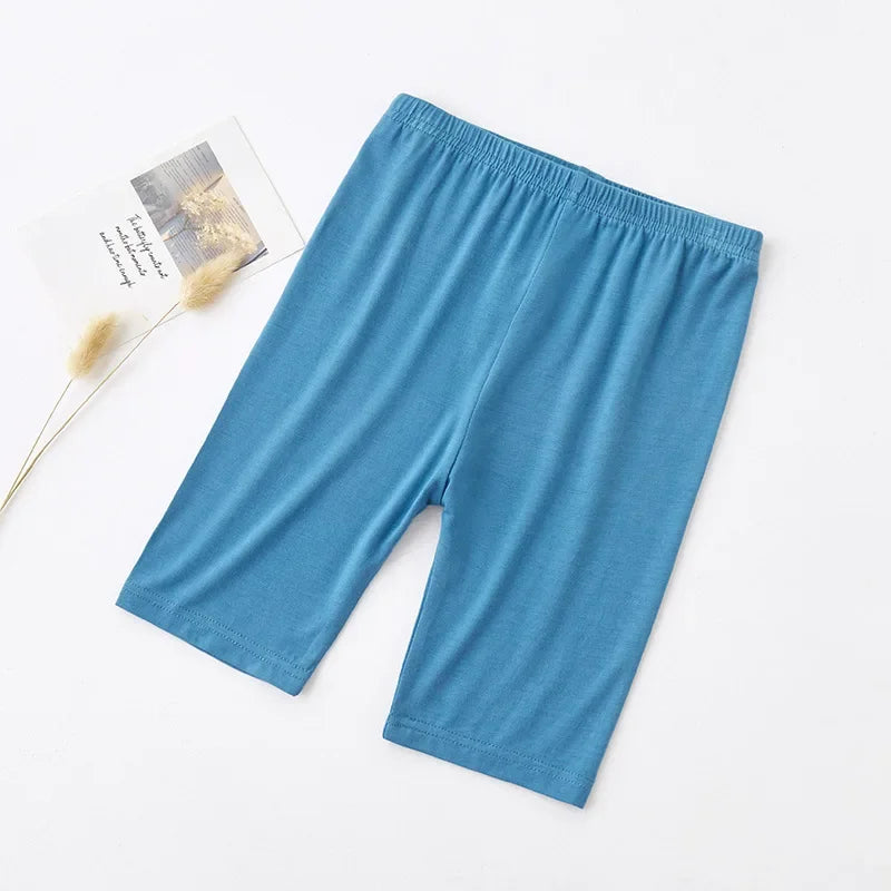 Summer Thin Children Clothing Candy Solid Color Modal Girls Leggings Knne Length Five Casual  Pants for Kids Clothes 2-12 Years