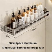 Maximize Your Space: No-Drill Aluminum Corner Shelf for Bathroom | All-in-One Shampoo Organizer & Towel Holder Solution