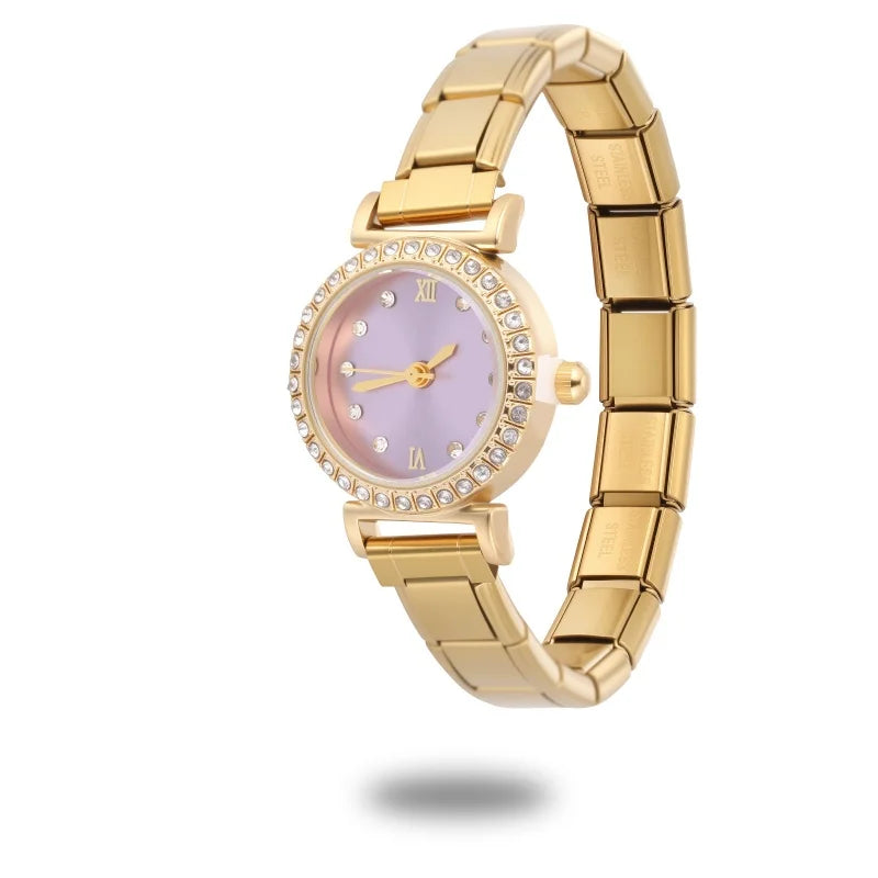 Fashion Luxury DIY 9MM Charm Stainless Steel Shiny Round Square Watch Bracelet Bangle High Quality Y2K Watch Head Christmas Gift