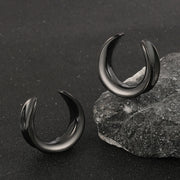 Twolobes 2PCS Saddle Ear Tunnel Plug Stainless Steel Piercing Ring Expander Studs Stretchers Body Jewelry Daily Hypoallergenic