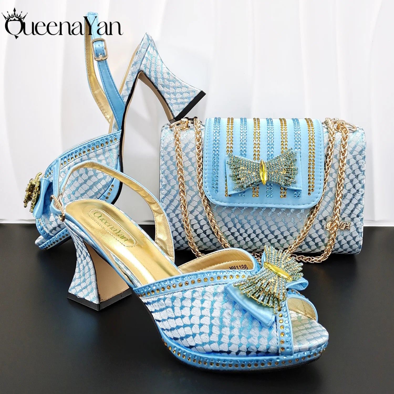 Rhinestone Ankle Strap Heels