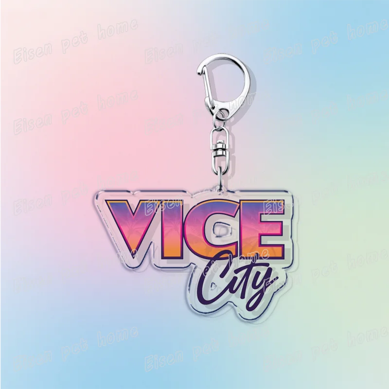 Classic Game Vice City Keychains for Accessories Bag Charm San Andreas Pc Games  Lovers Keyring Jewelry Fans Gifts