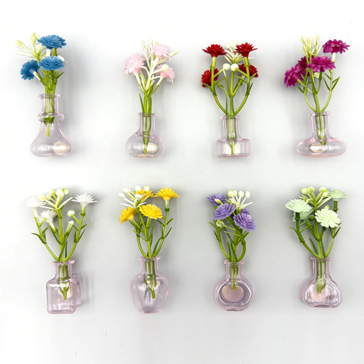 Mini Glass Vase Refrigerator Magnet Set