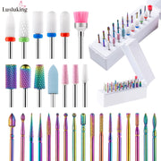 30pcs Nail Drill Bits Ceramic Diamond Cuticle Efile Tungsten Carbide Milling Cutter for Manicure Remover Acrylic Gel Nail Tools