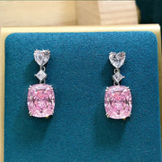 2026 New European and American Pink Earrings for Women, Elegant, Loving, Sweet, Light Luxury, Geometric Jewelry Accessories