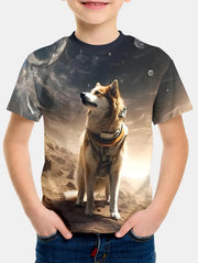 Wolf Print Kids Short-Sleeve T-Shirt