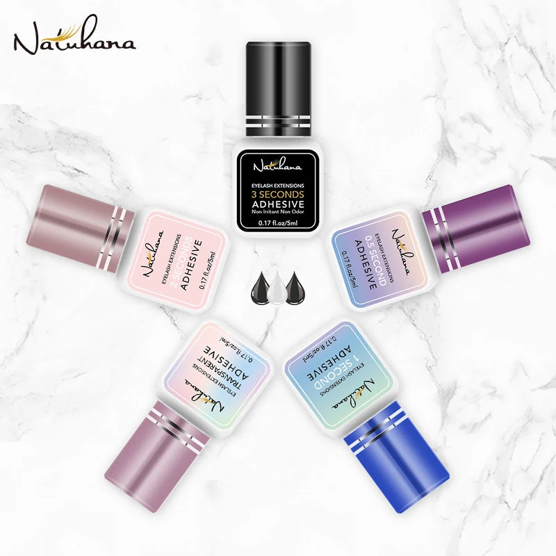 NATUHANA False Eyelash Glue Waterproof Eye Lash Cosmetic Tools False Eyelashes Adhesive Clear-white Dark-Black Makeup Tools